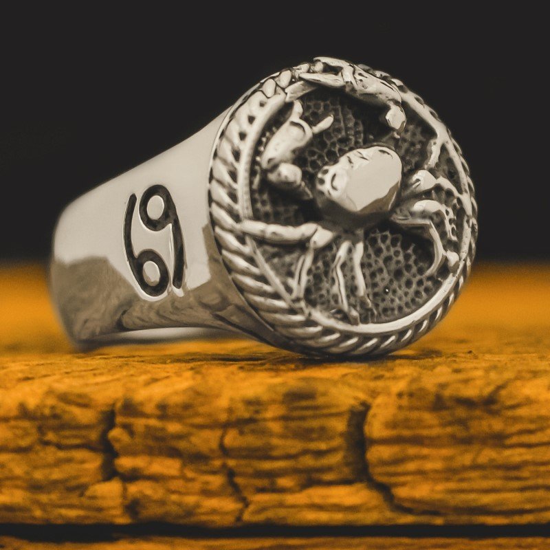 Cancer Zodiac Ring Silver