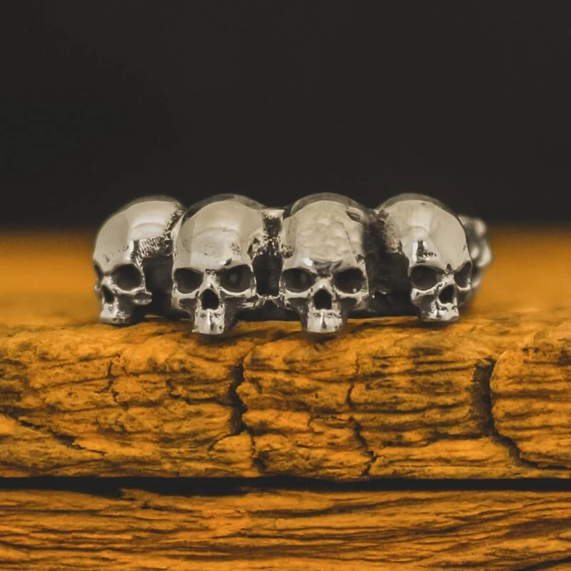 Anel de Caveira - Four Skull (Prata)