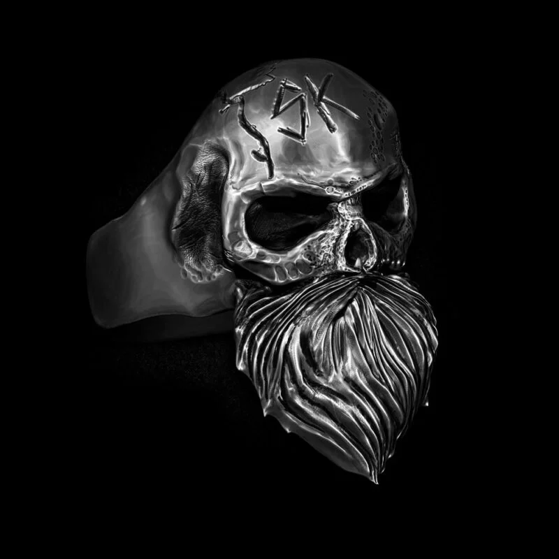 Anel de Caveira - Skull Beard (Prata)