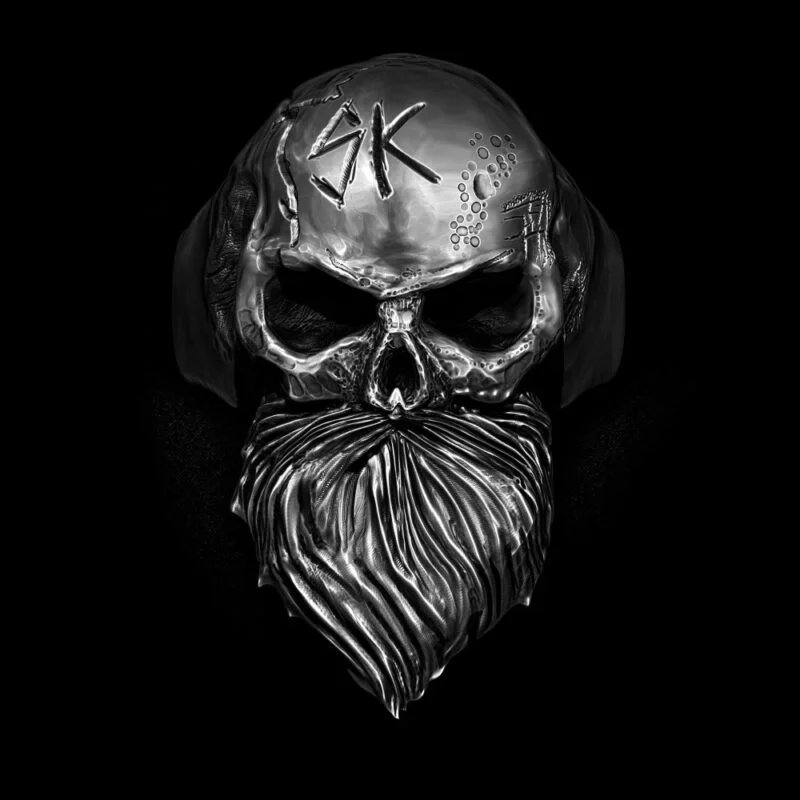 Anel de Caveira - Skull Beard (Prata)