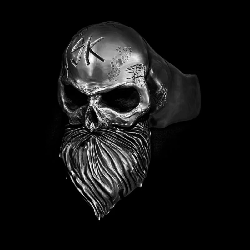 Anel de Caveira - Skull Beard (Prata)