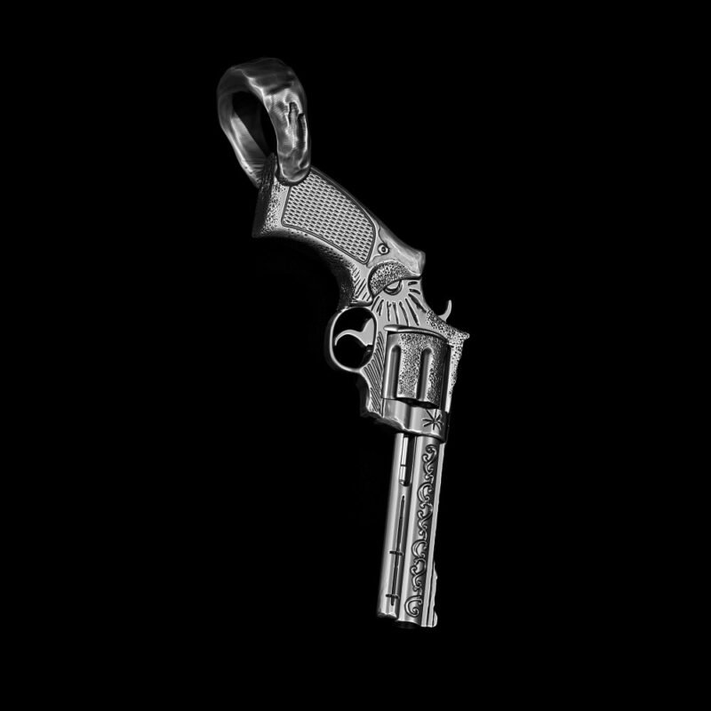 Pingente Revolver - Hunter (Prata)
