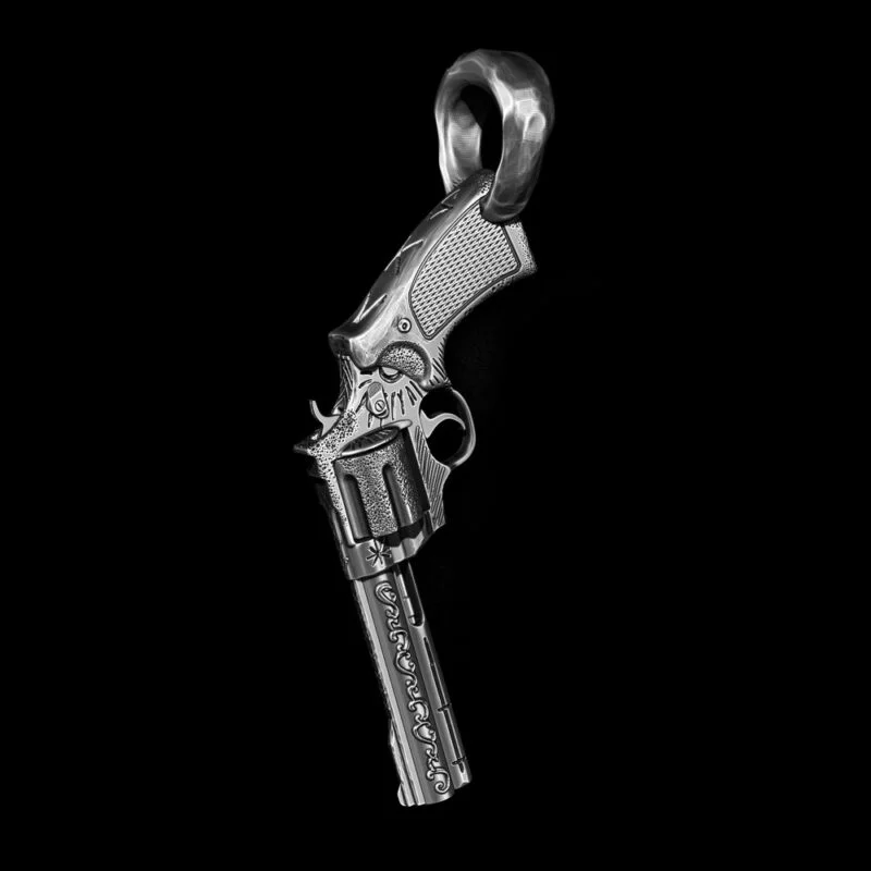 Pingente Revolver - Hunter (Prata)