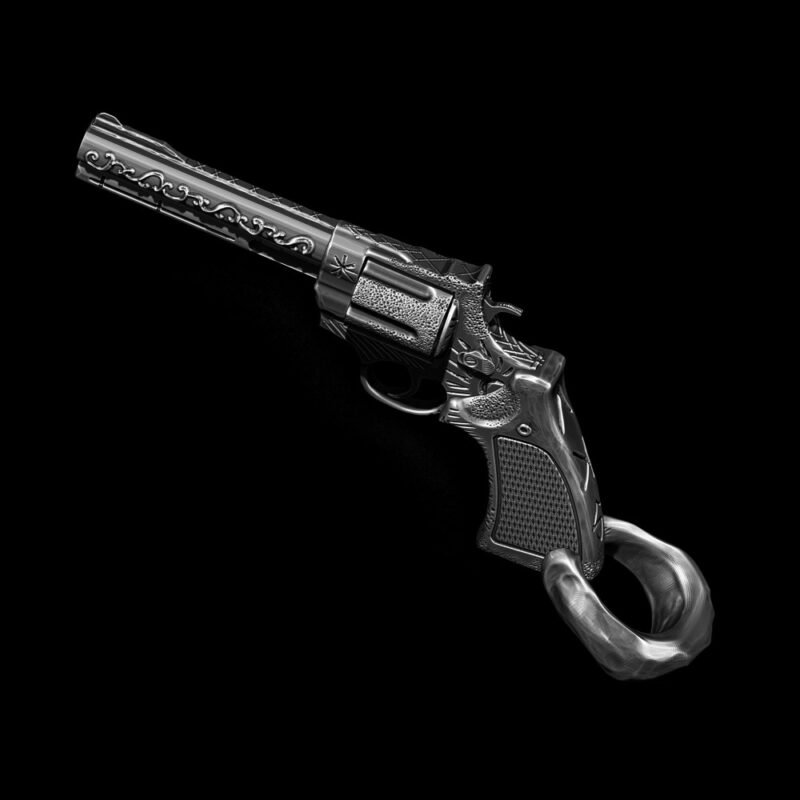 Pingente Revolver - Hunter (Prata)