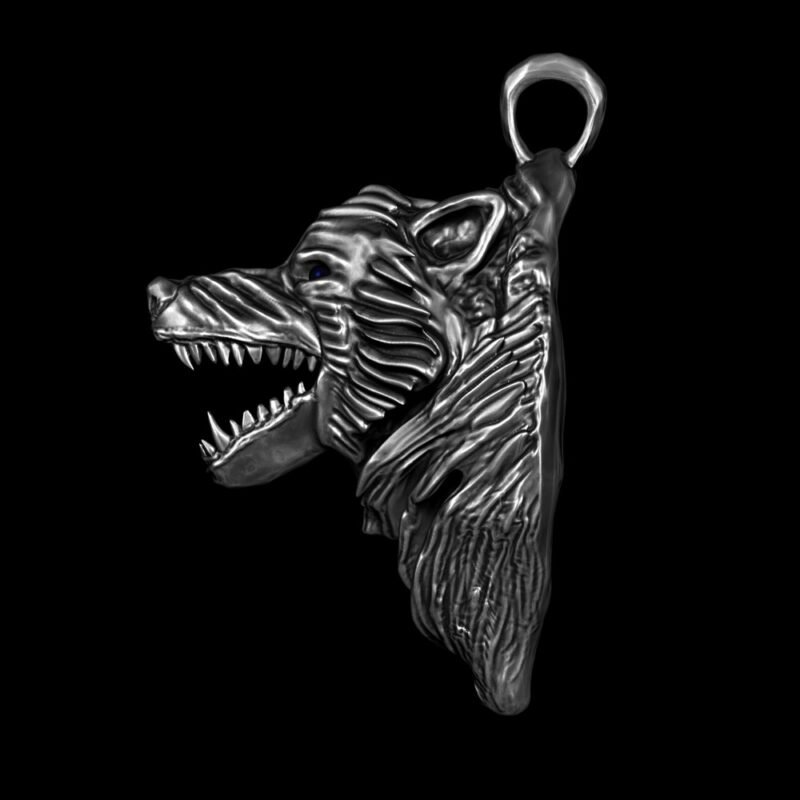 Pingente Lobo - Dark Wolf (Prata)