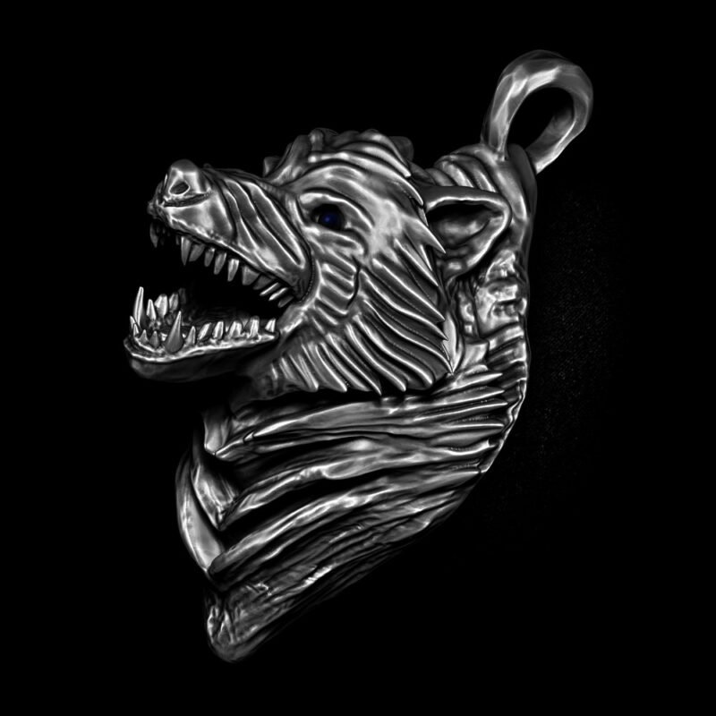 Pingente Lobo - Dark Wolf (Prata)