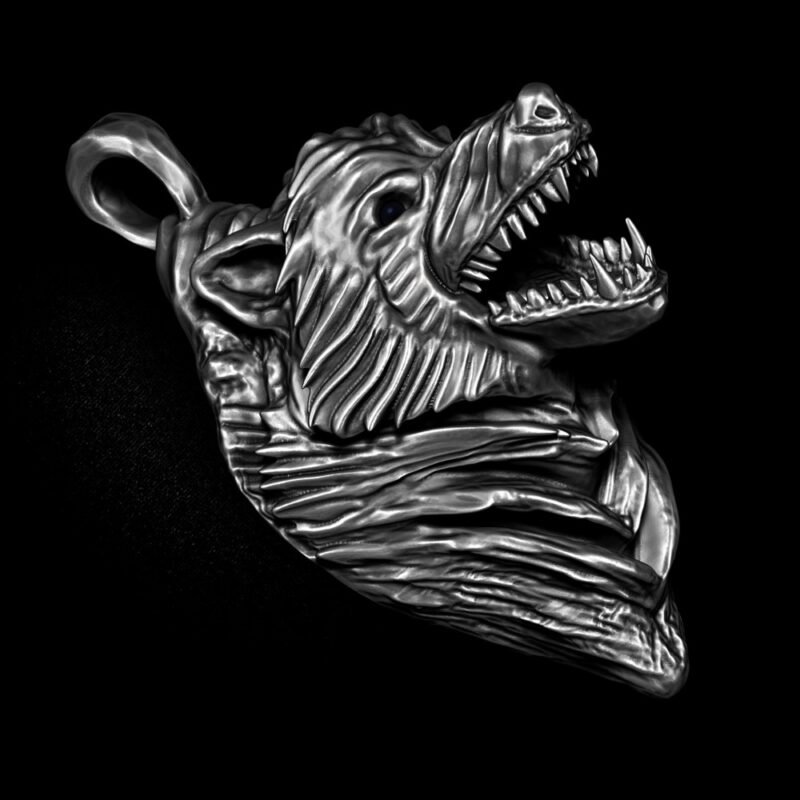 Pingente Lobo - Dark Wolf (Prata)