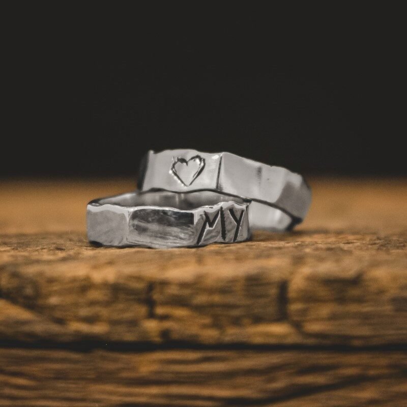 Par de Alianças Personalizadas - Custom (Prata)