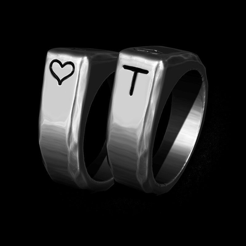 Par de Alianças Personalizadas - Custom II (Prata)