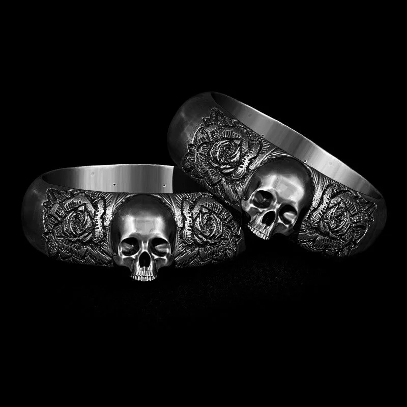 Aliança de Caveira - Skull of Bloom (Prata)