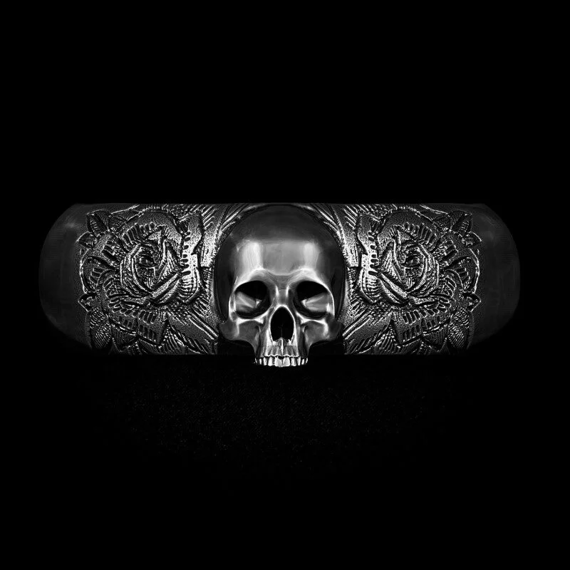 Aliança de Caveira - Skull of Bloom (Prata)
