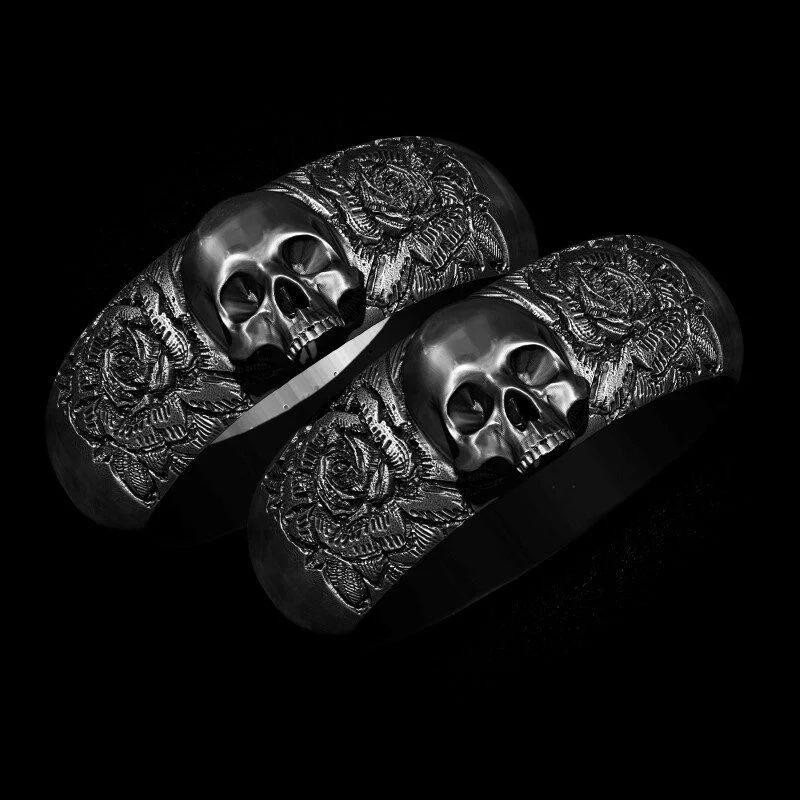 Aliança de Caveira - Skull of Bloom (Prata)