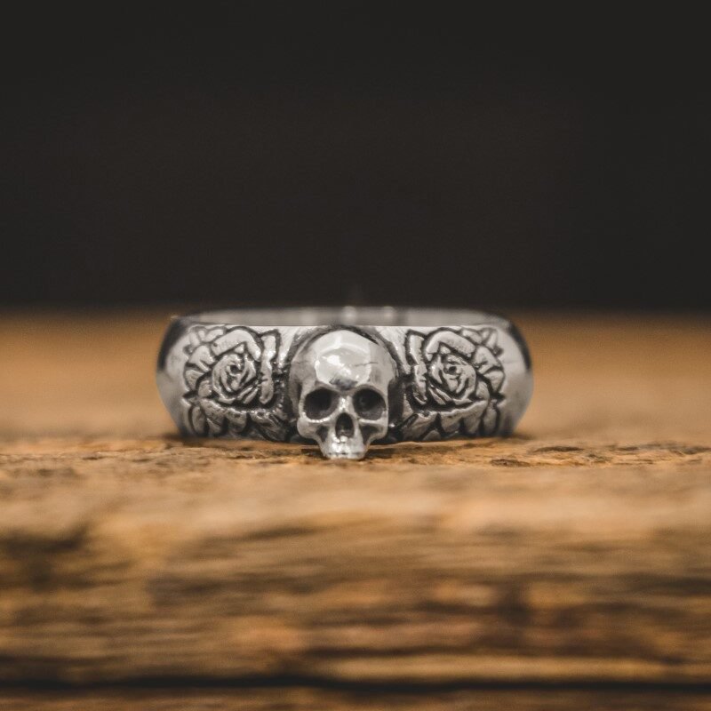 Par de Alianças de Caveiras - Skull of Bloom (Prata)