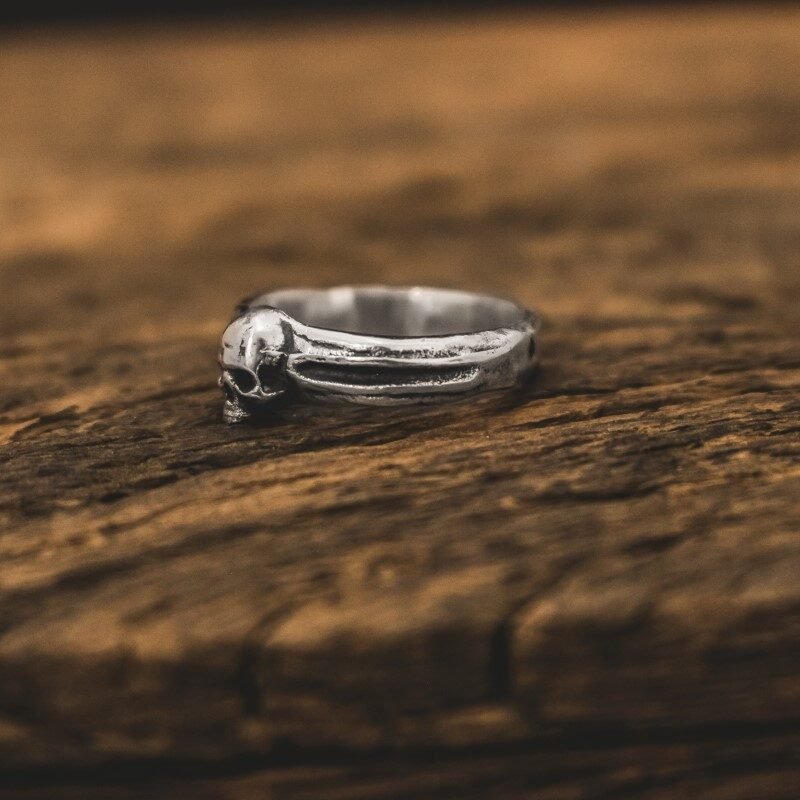 Par de alianças de Caveira - Skull Bone (Prata)
