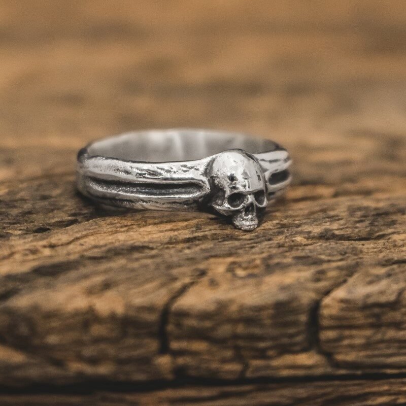 Par de alianças de Caveira - Skull Bone (Prata)