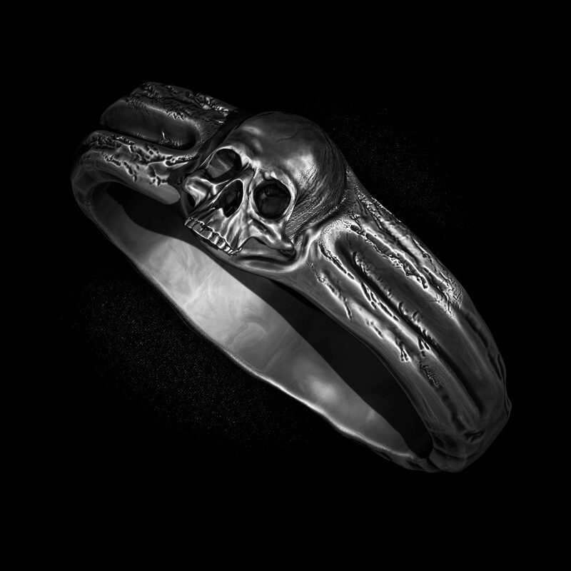Par de alianças de Caveira - Skull Bone (Prata)