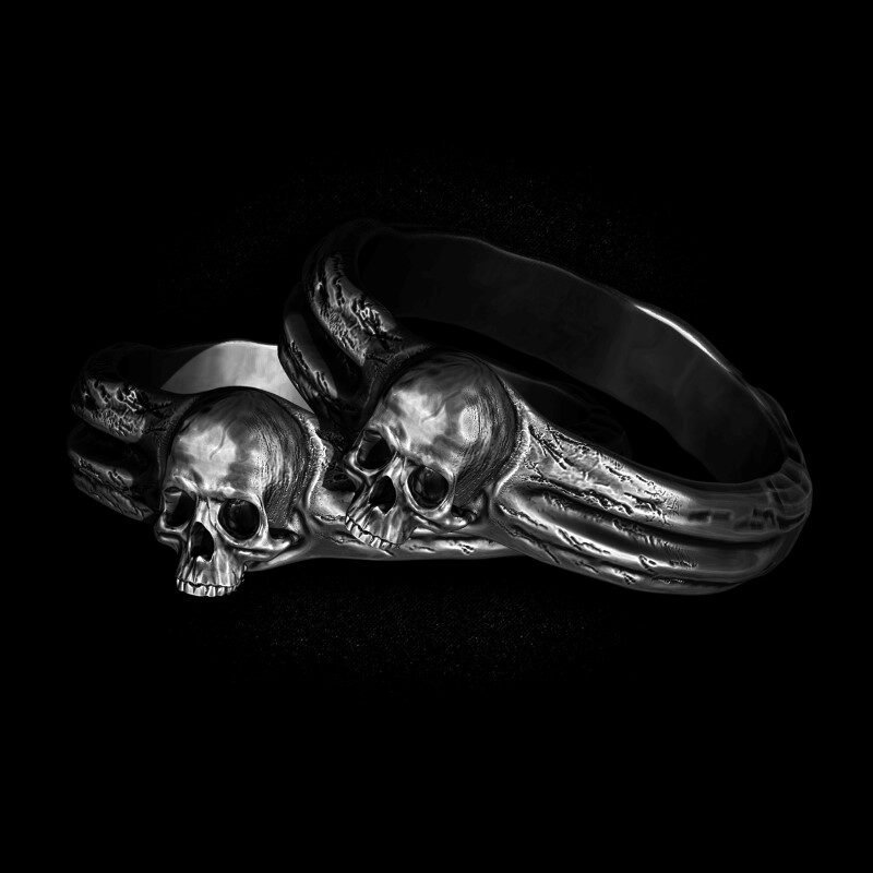 Par de alianças de Caveira - Skull Bone (Prata)