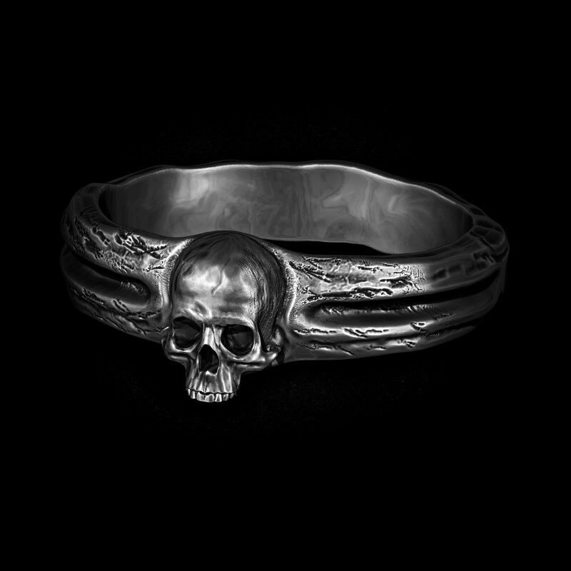 Par de alianças de Caveira - Skull Bone (Prata)