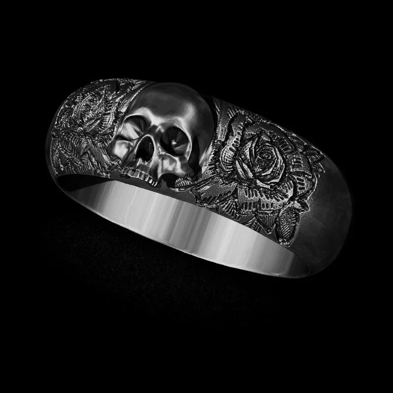 Aliança de Caveira - Skull of Bloom (Prata)