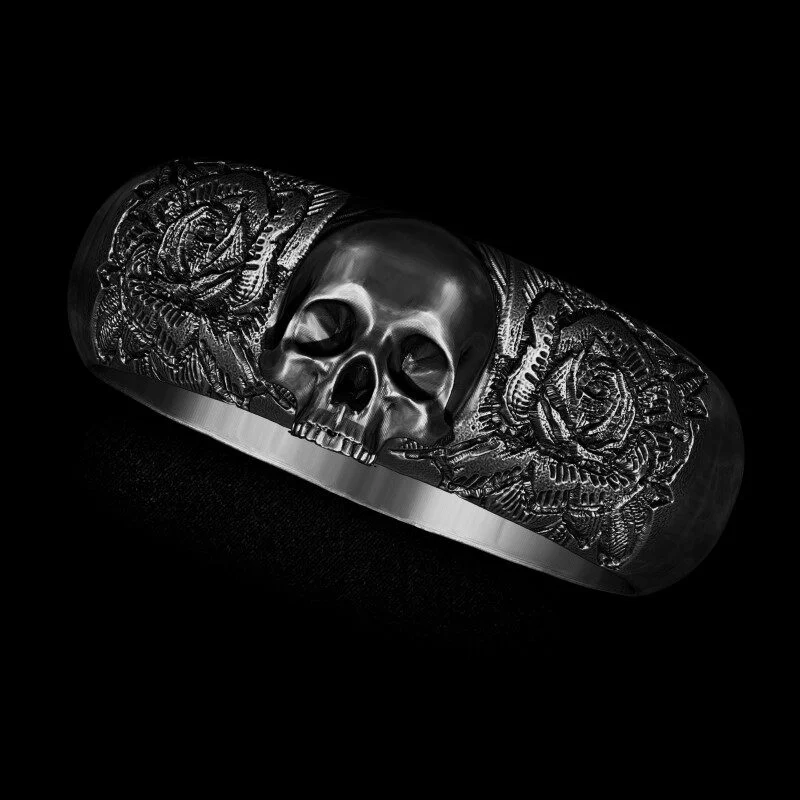 Aliança de Caveira - Skull of Bloom (Prata)