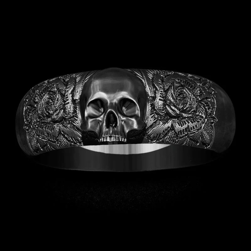 Aliança de Caveira - Skull of Bloom (Prata)