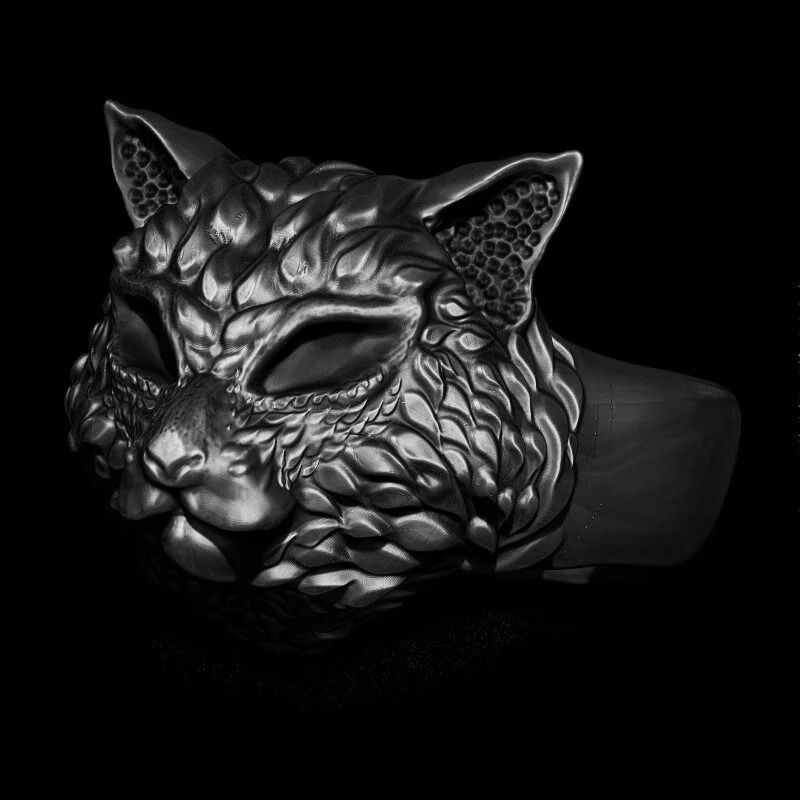 Anel Gato - Black Cat (Prata)