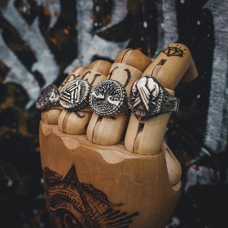 Anel Viking Valknut (Prata)