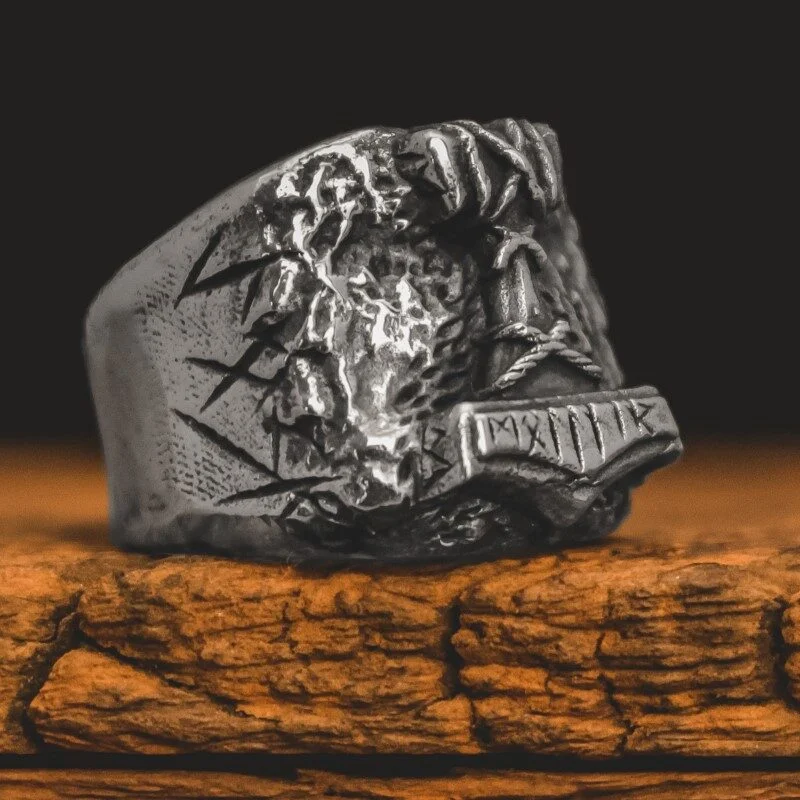 Anel Viking Mjolnir (Prata)