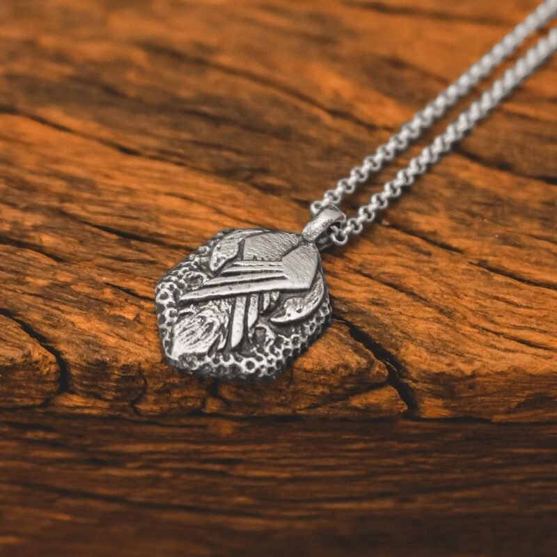 Pingente Viking Hugin e Munin (Prata)