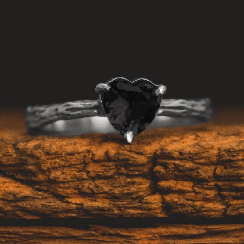 Solitário de Coração - Heart (Prata)