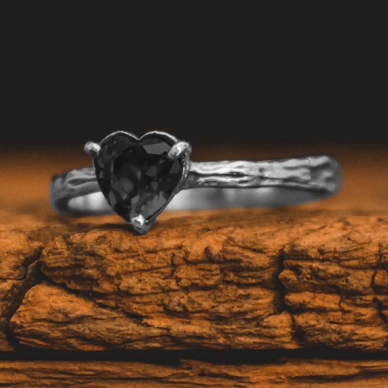 Solitário de Coração - Heart (Prata)