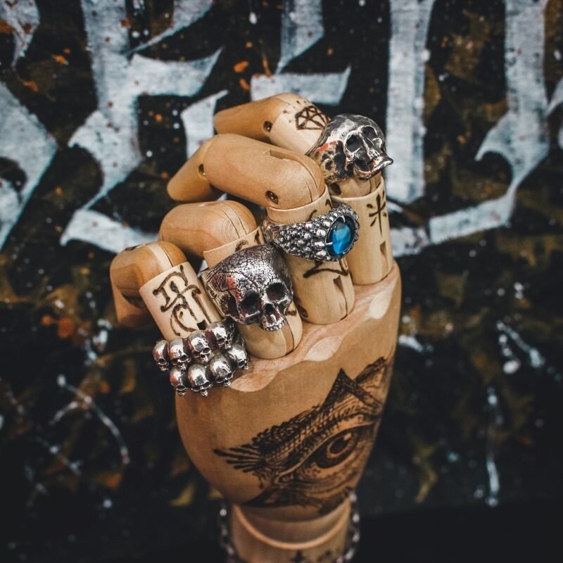 Anel de Caveira - Hard Skull (Prata)