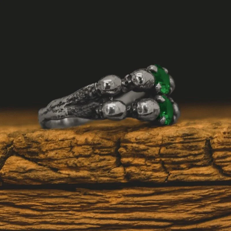 Anel de Caveira - Skull Double (Prata)