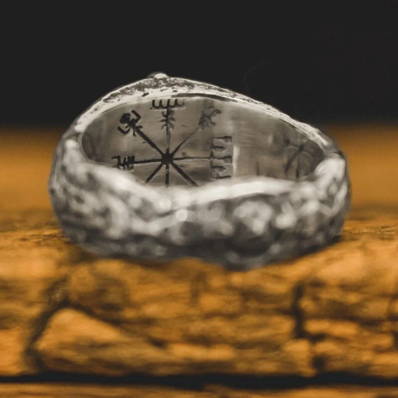 Anel com Pedra Viking - Valhalla (Prata)