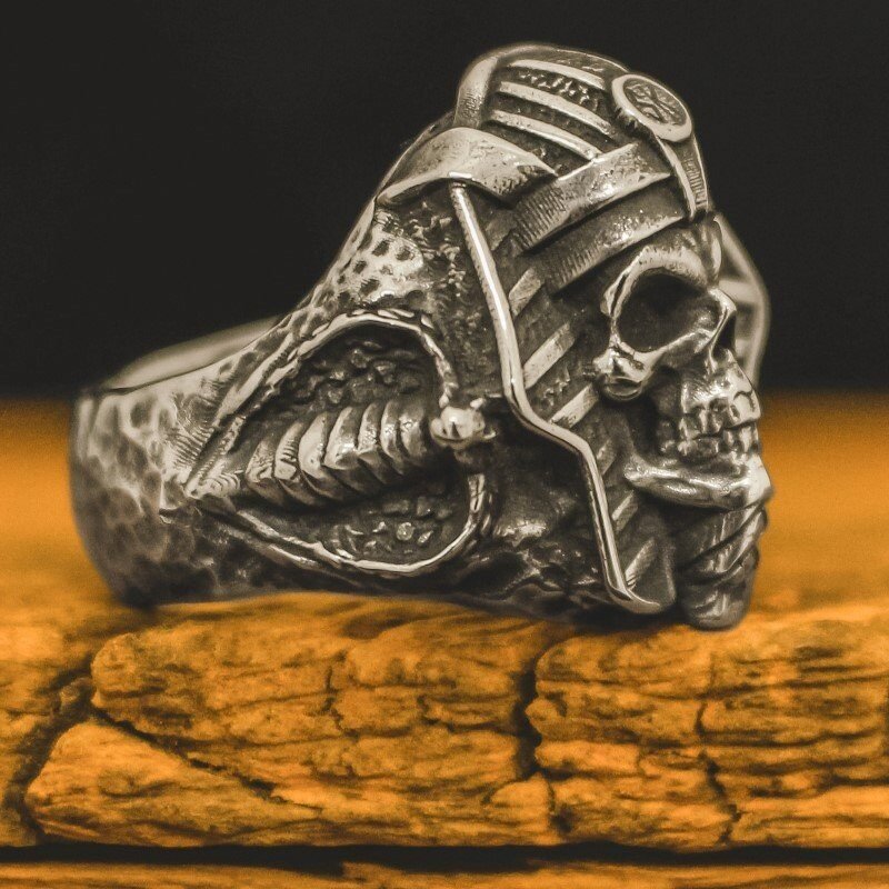 Anel Egípcio Skull Faraó (Prata)