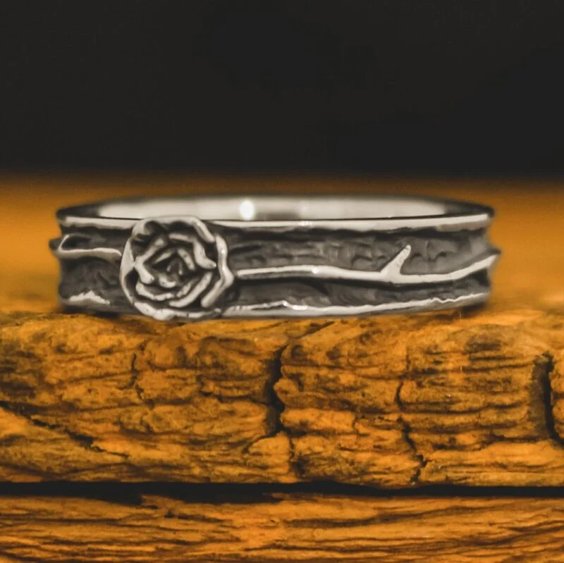Aliança Rosa e Espinhos (Prata)