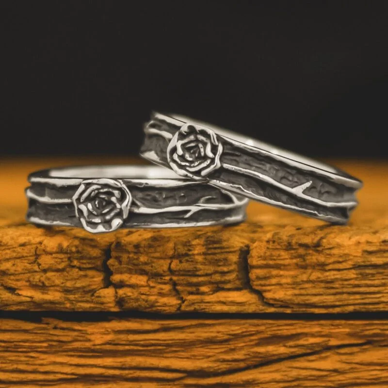 Aliança Rosa e Espinhos (Prata)