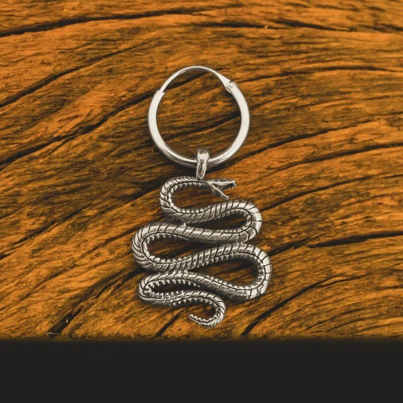Brinco Argola de Cobra - Snake (Prata)