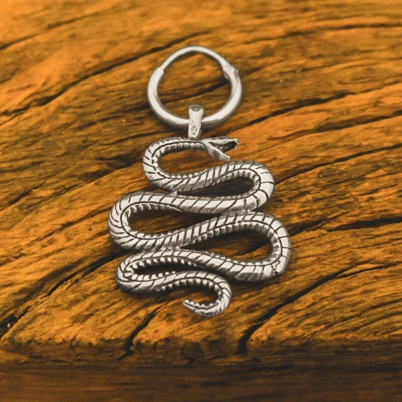 Brinco Argola de Cobra - Snake (Prata)
