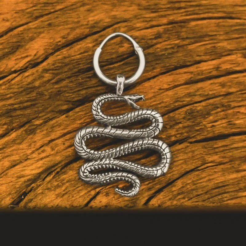 Brinco Argola de Cobra - Snake (Prata)