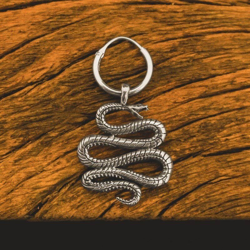 Brinco Argola de Cobra - Snake (Prata)