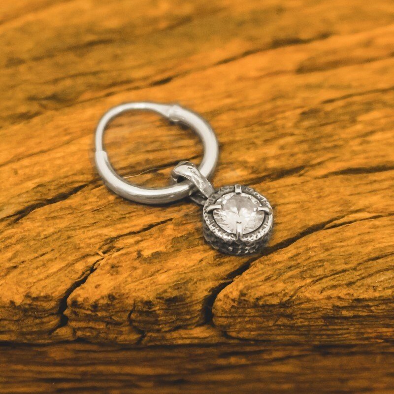 Brinco Argola Stone (Prata)