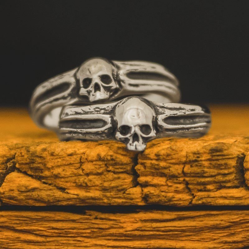 Par de alianças de Caveira - Skull Bone (Prata)