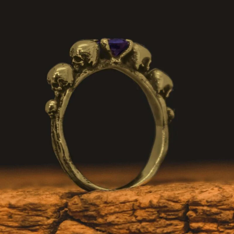 Solitário de Caveira - Skull (Ouro)