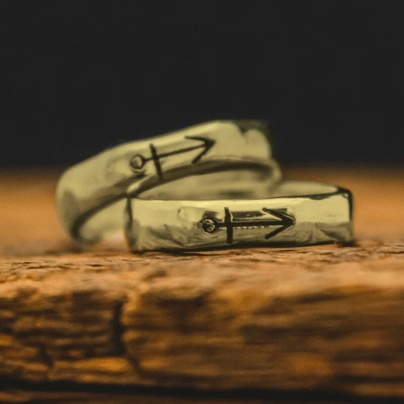 Par de Alianças Âncora - Anchor (Ouro)